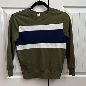 GapKids Olive Green and Navy Striped Kids Top